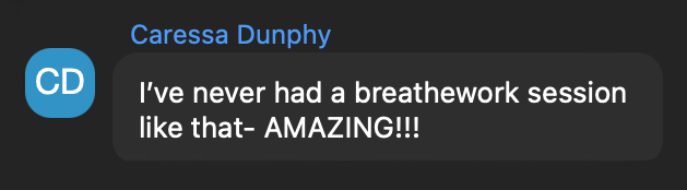 Caressa Dunphy: I've never had a breathwork session like that - AMAZING!!!